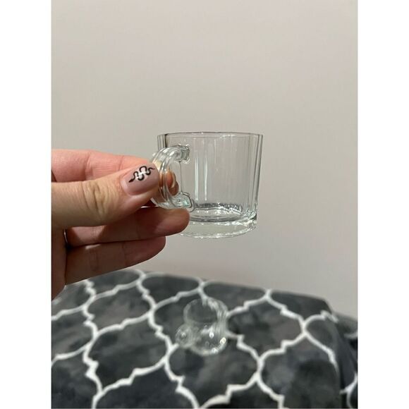 Bermioli Rocco set of 2 coffee espresso clear glass cups made in Italy - Picture 6 of 10